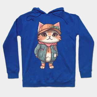 A cute kitty wearing street fashion Hoodie